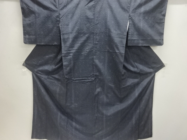 JAPANESE KIMONO / ANTIQUE ASANOHA PATTERN WOVEN HIGE TSUMUGI KIMONO